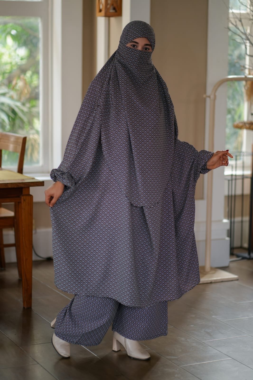Luxury Mishori Silk Khimar Set - 12 - Image 3